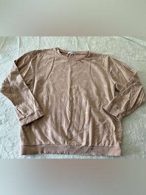Polished Prints Beige Rainbow Pattern Organic Cotton Pullover Sweatshirt XL